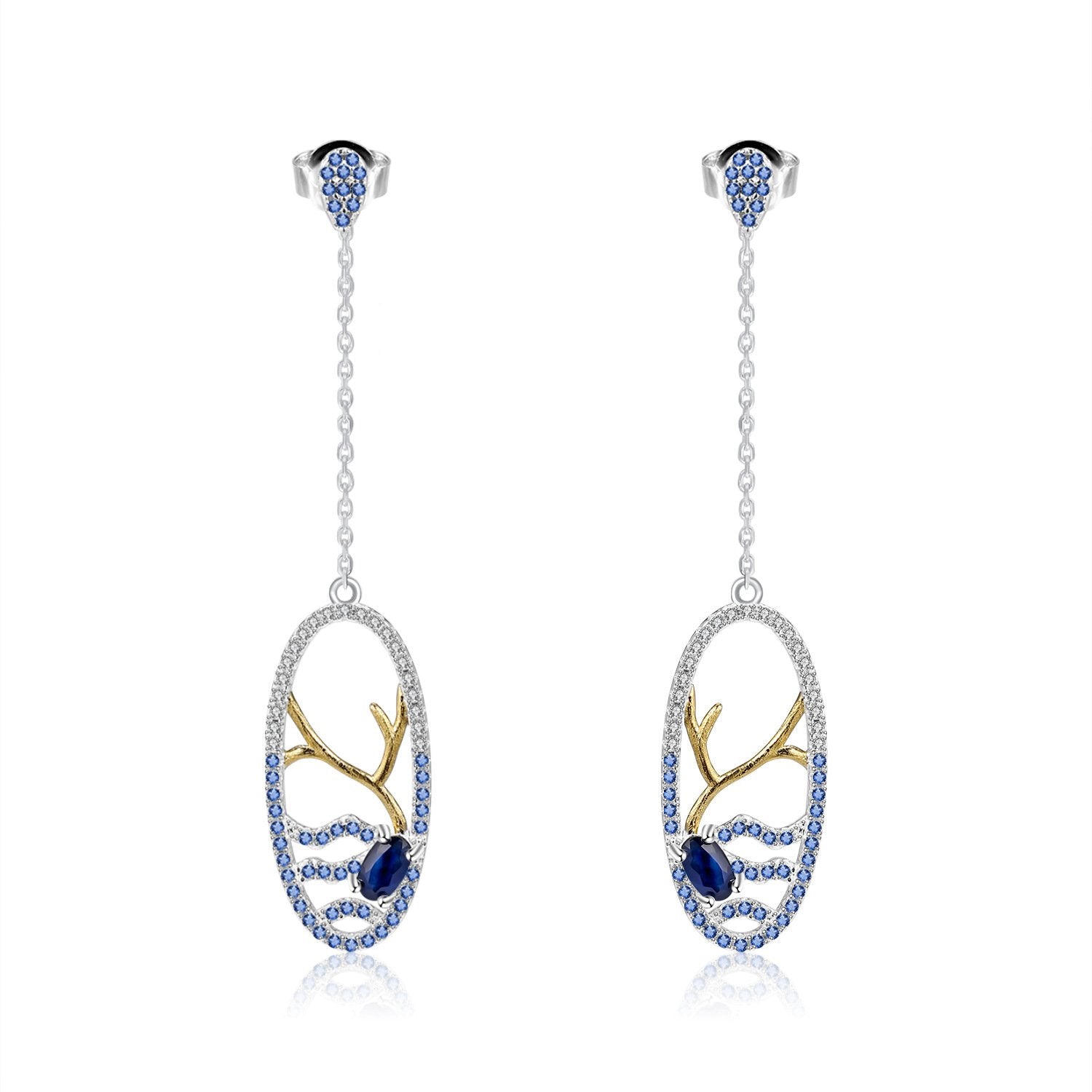 Side profile of the Sapphire earrings