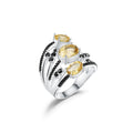 Secret Garden Elegant Luxury Natural Garnet & Natural Gemstone Ring in 925 Sterling Silver