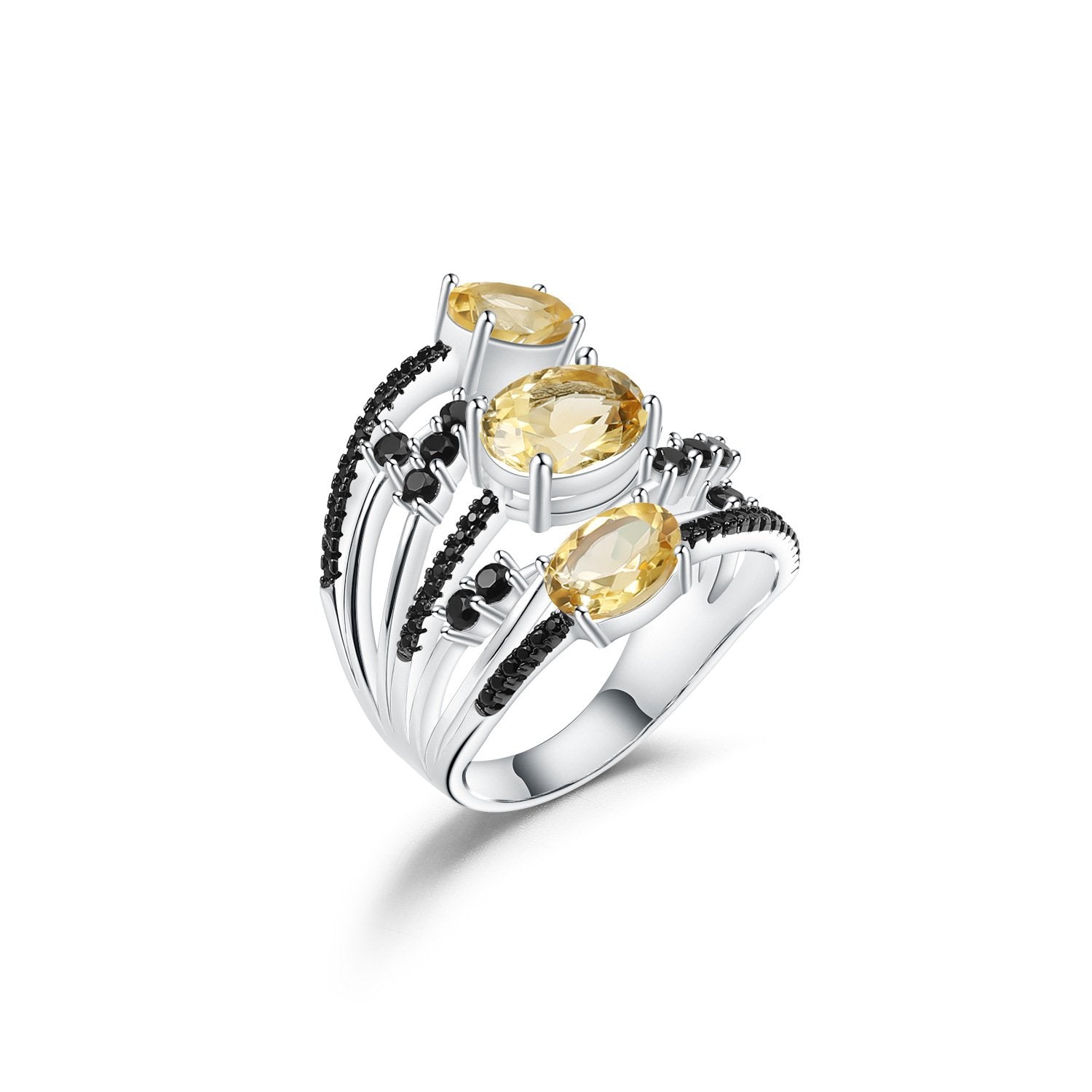 Secret Garden Elegant Luxury Natural Garnet & Natural Gemstone Ring in 925 Sterling Silver