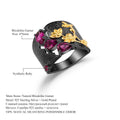 Side profile of the Rhodolite Garnet ring