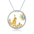Secret Garden Natural Gemstone Necklace in 925 Sterling Silver