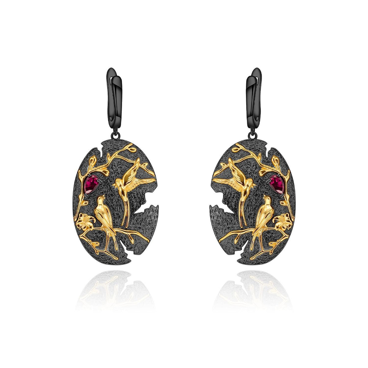 Side profile of the Amethyst earrings