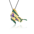Secret Garden Designer Butterfly Vintage Amethyst & 2-in-1 Necklace in 925 Sterling Silver