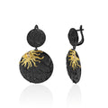 Secret Garden Designer Vintage Citrine & Black Earrings in 925 Sterling Silver