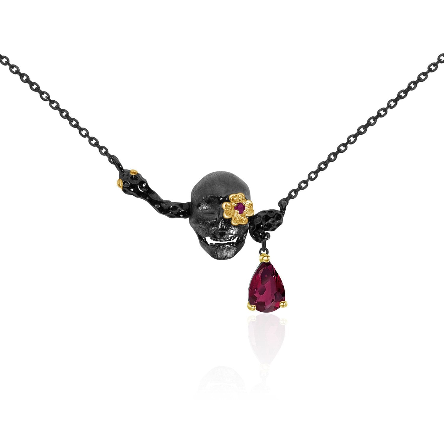 Secret Garden Designer Black Natural Gemstone Jewelry Set in 925 Sterling Silver