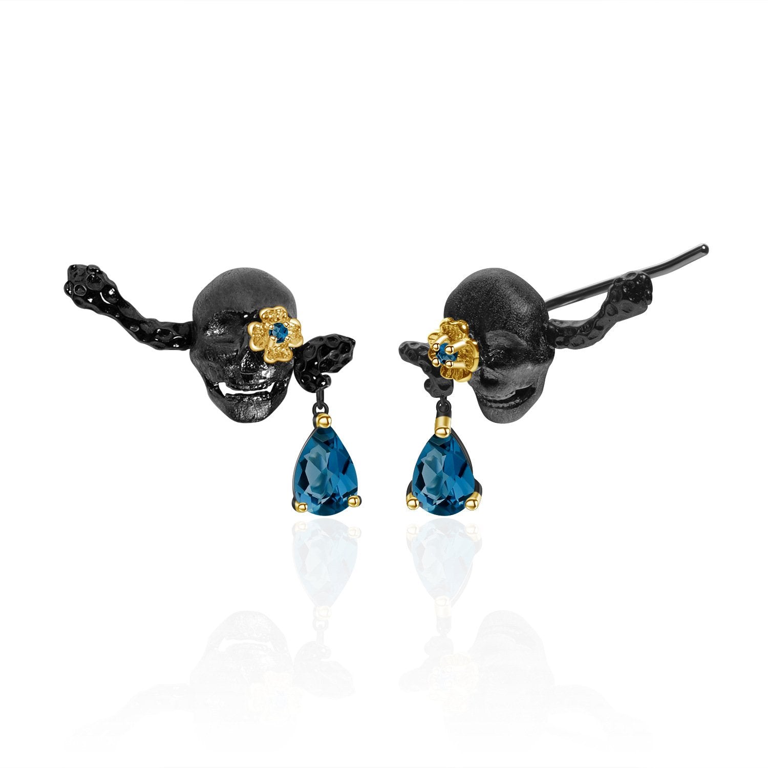 Back view of the Natural Gemstone jewelry set showing clasp and hallmark