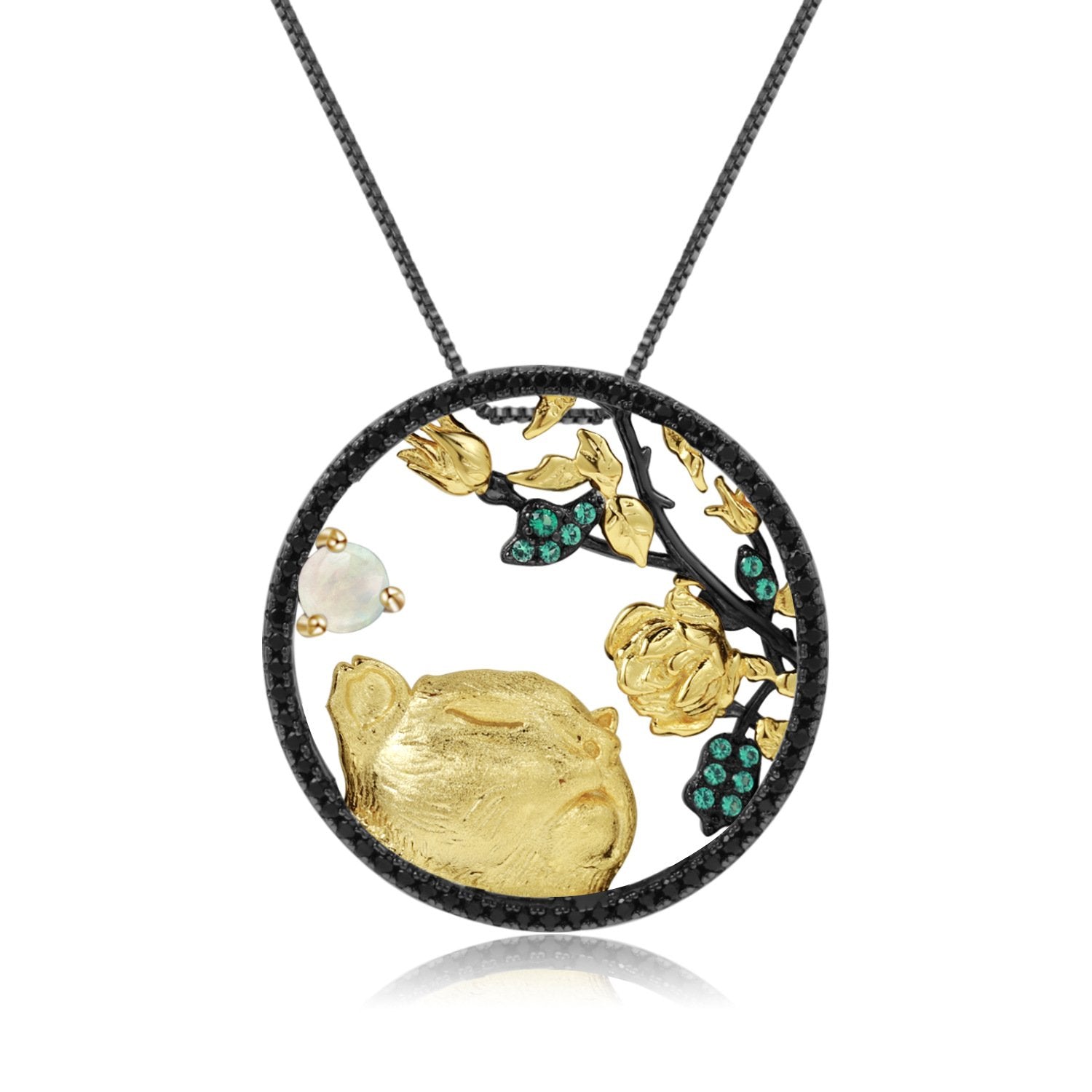 Side profile of the Natural Gemstone necklace