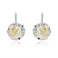Secret Garden Designer Nature-Inspired Elegant Bird Natural Gemstone Earrings in 925 Sterling Silver