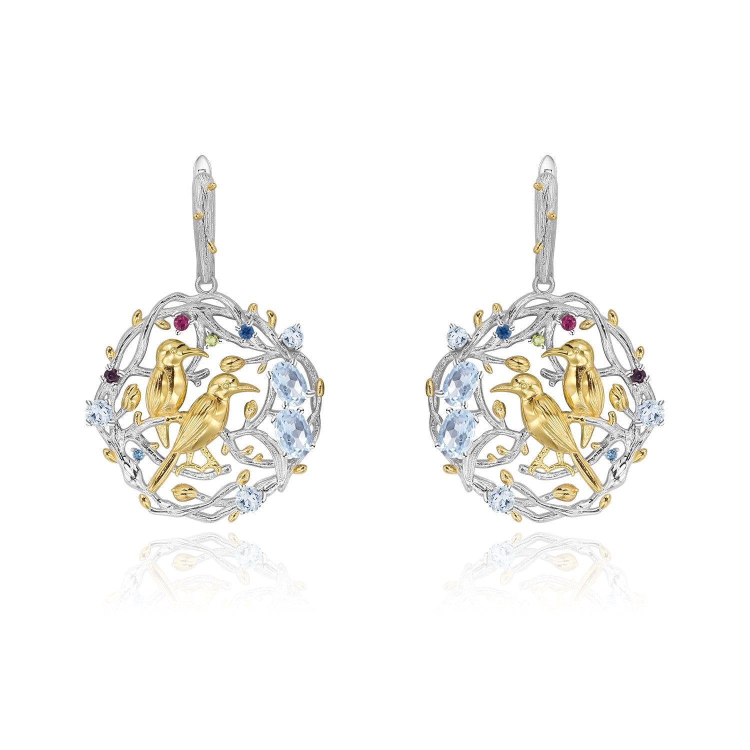 Side profile of the Natural Gemstone earrings