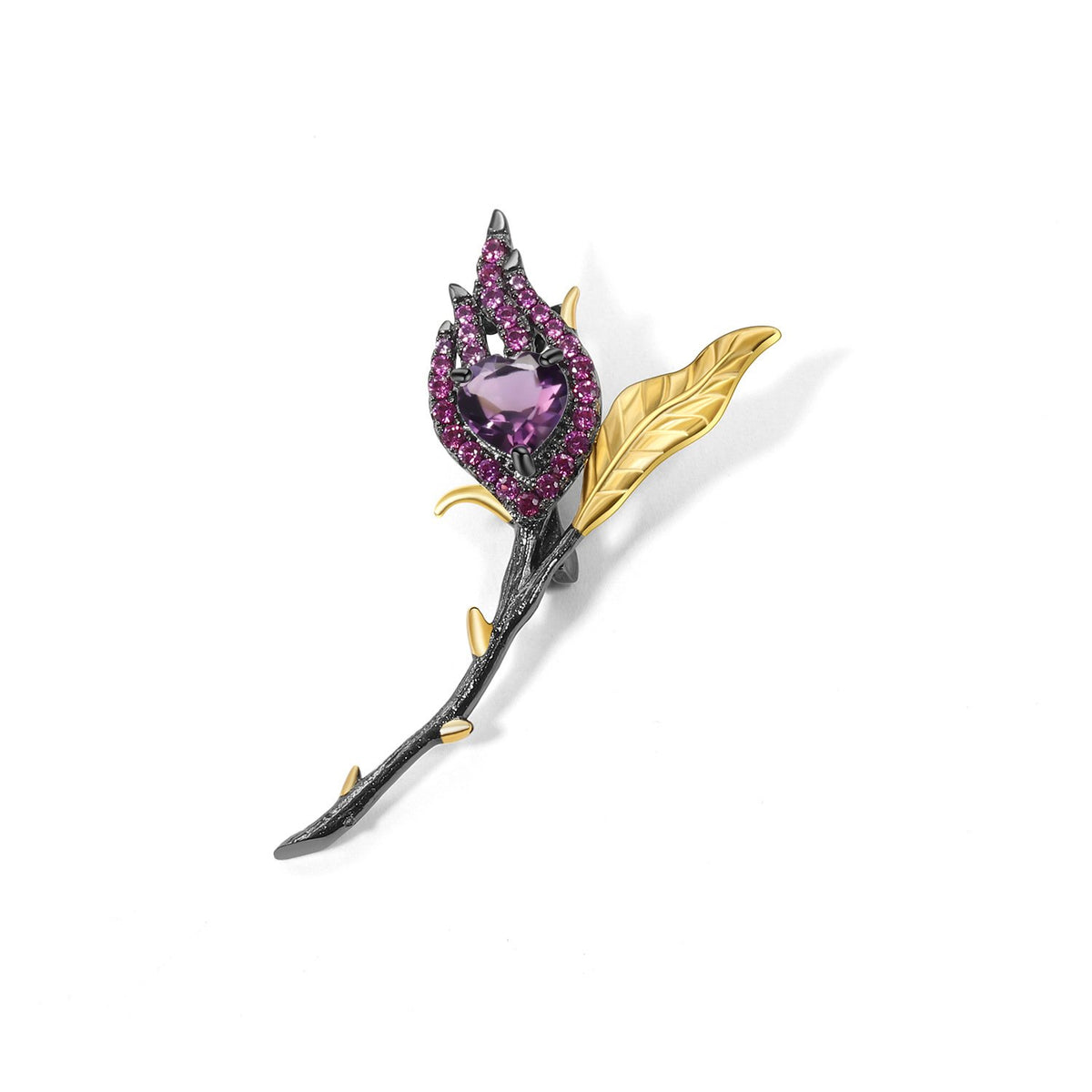 Side profile of the Natural Gemstone brooch