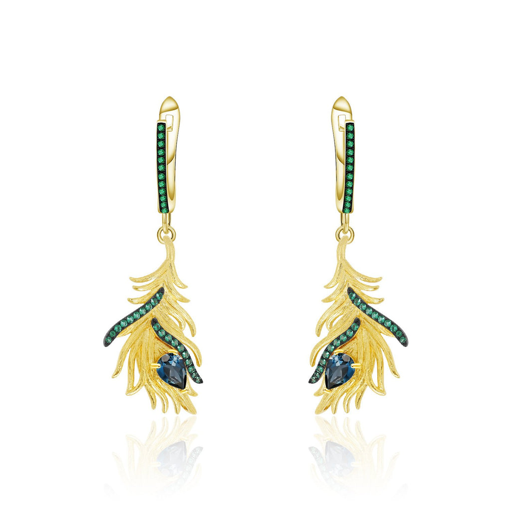 Secret Garden Elegant Natural Topaz Earrings in 925 Sterling Silver
