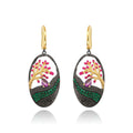 Secret Garden Nature-Inspired Tree Natural Gemstone Earrings in 925 Sterling Silver