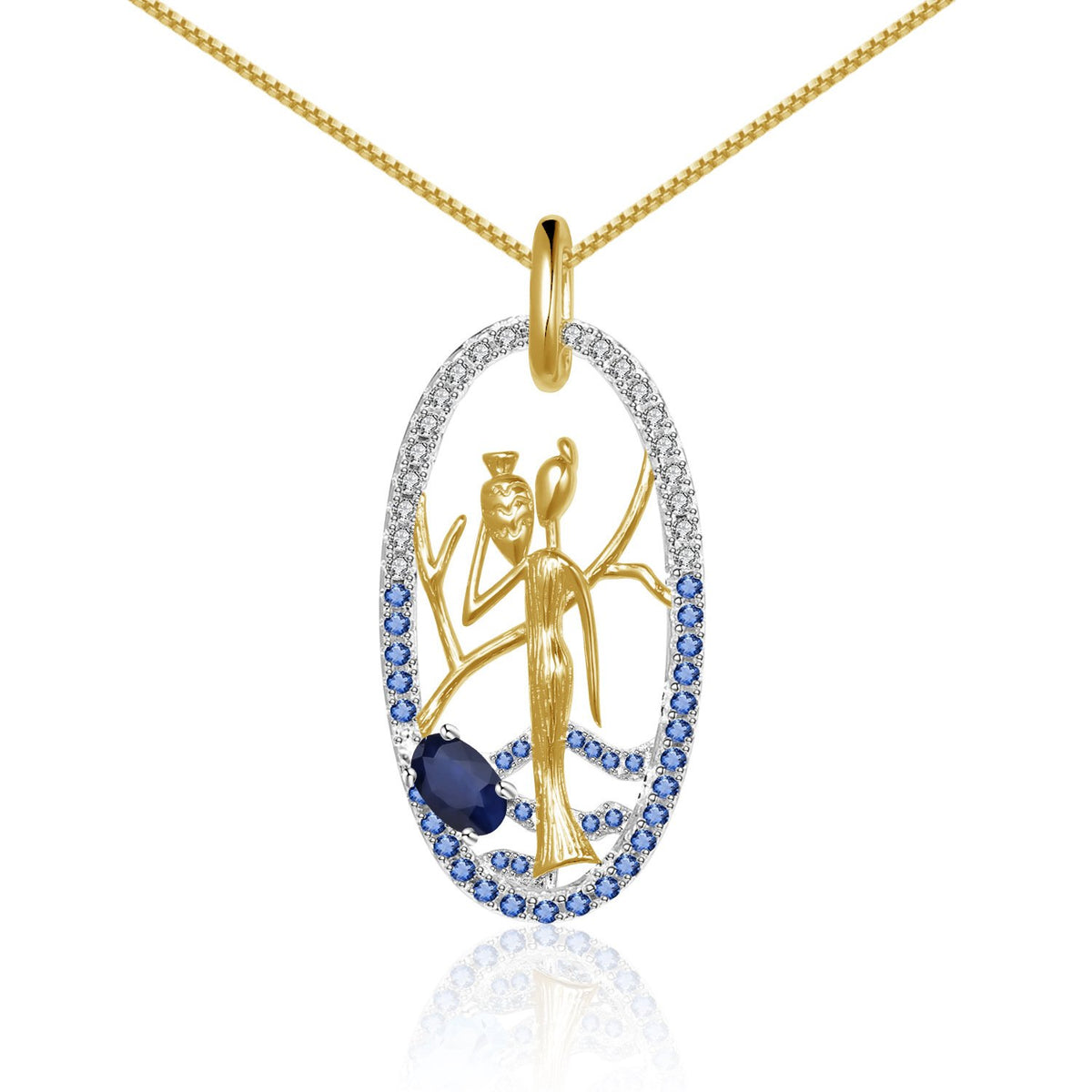 Side profile of the Sapphire necklace