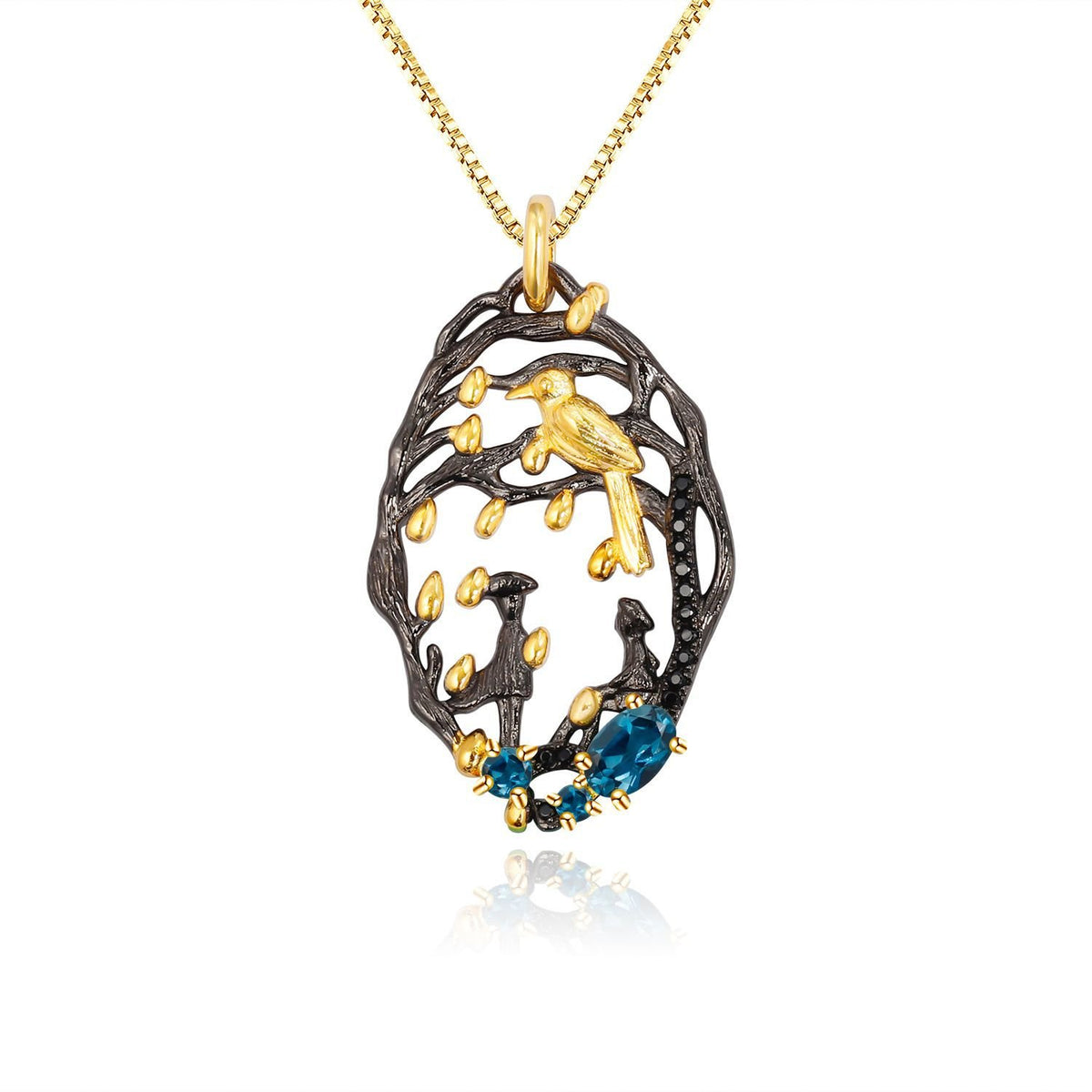 Side profile of the Garnet necklace