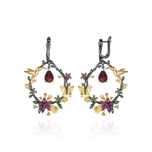 Close-up of the Amethyst setting on these earrings