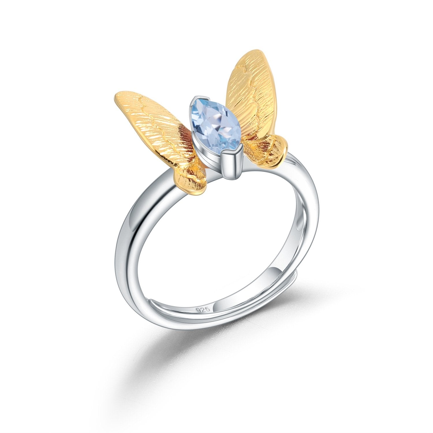Close-up of the Natural Gemstone setting on this ring