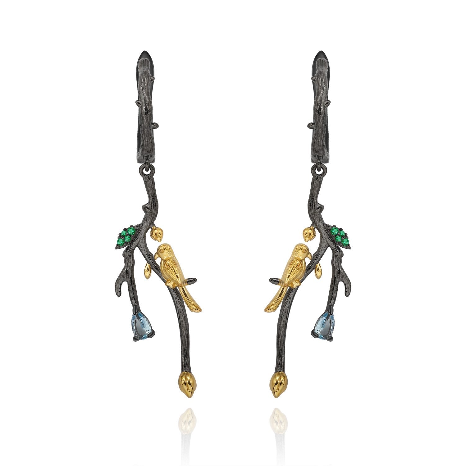 Side profile of the Rhodolite Garnet earrings