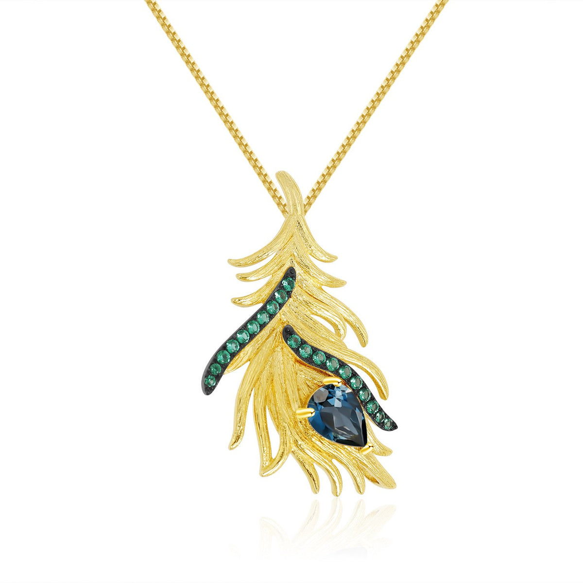 Secret Garden Designer Elegant Natural Topaz Necklace in 925 Sterling Silver