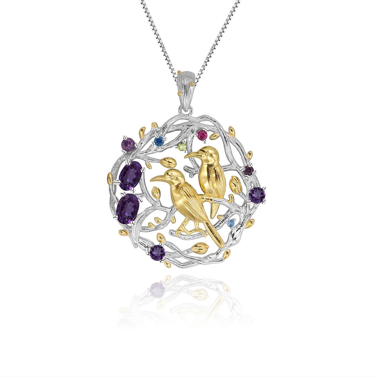 Close-up of the Natural Gemstone setting on this necklace
