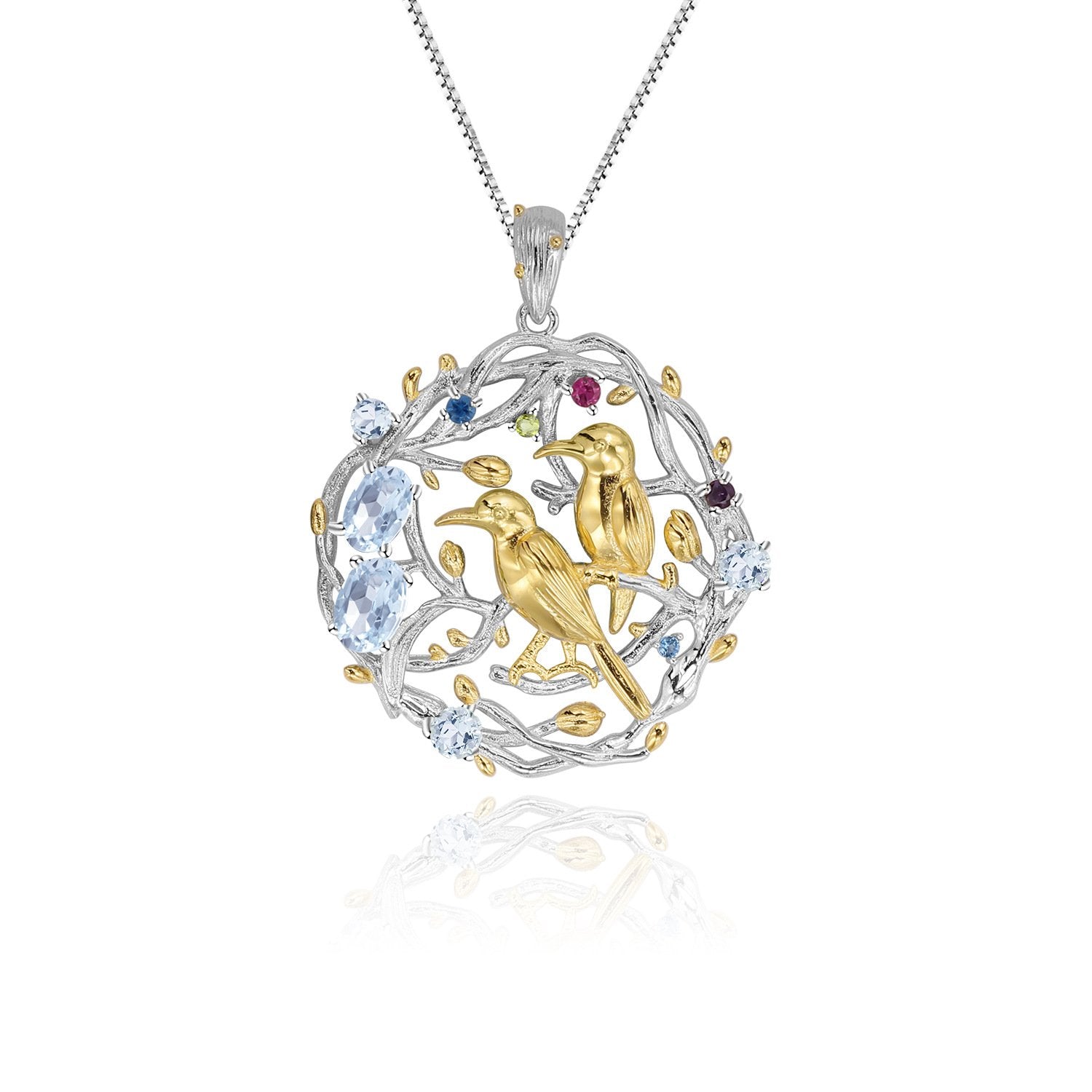 Side profile of the Natural Gemstone necklace