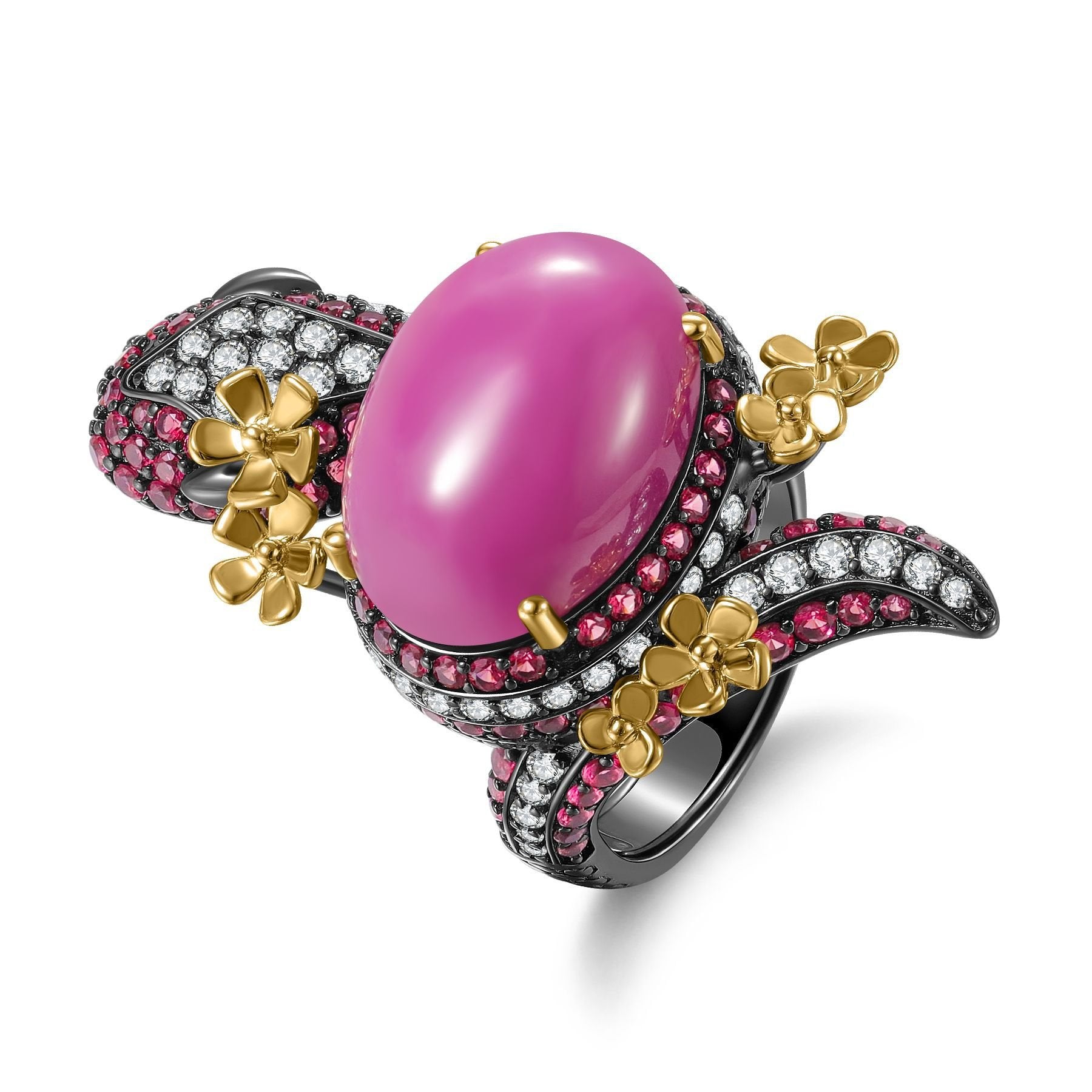 Close-up of the Ruby setting on this ring
