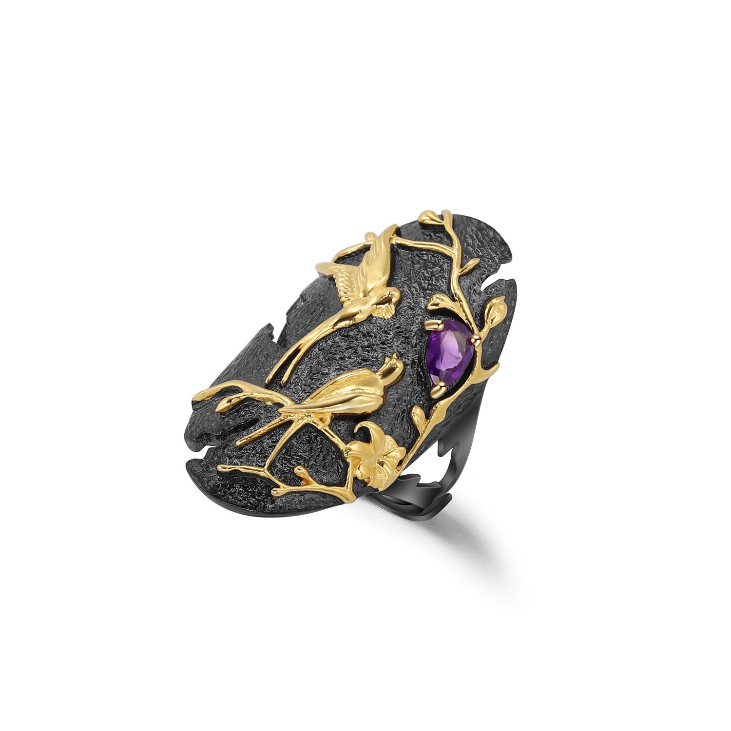 Secret Garden Elegant Amethyst Ring in 925 Sterling Silver