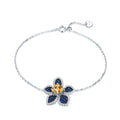 Secret Garden Elegant Floral Natural Gemstone Citrine Bracelet in 925 Sterling Silver