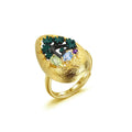 Secret Garden Designer Nature-Inspired Elegant Citrine Ring in 925 Sterling Silver
