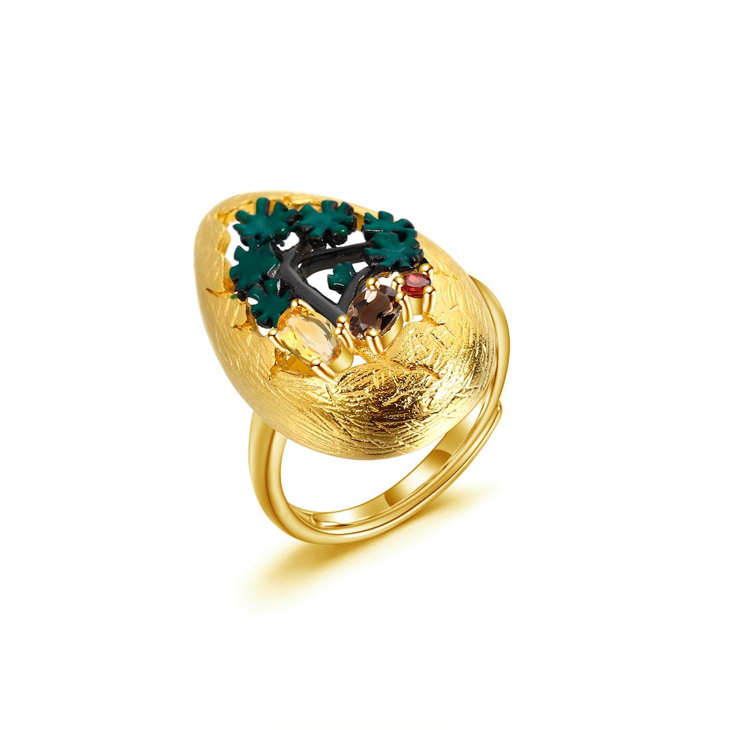 Close-up of the Citrine setting on this ring