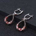 Secret Garden Elegant Luxury Natural Garnet Earrings in 925 Sterling Silver