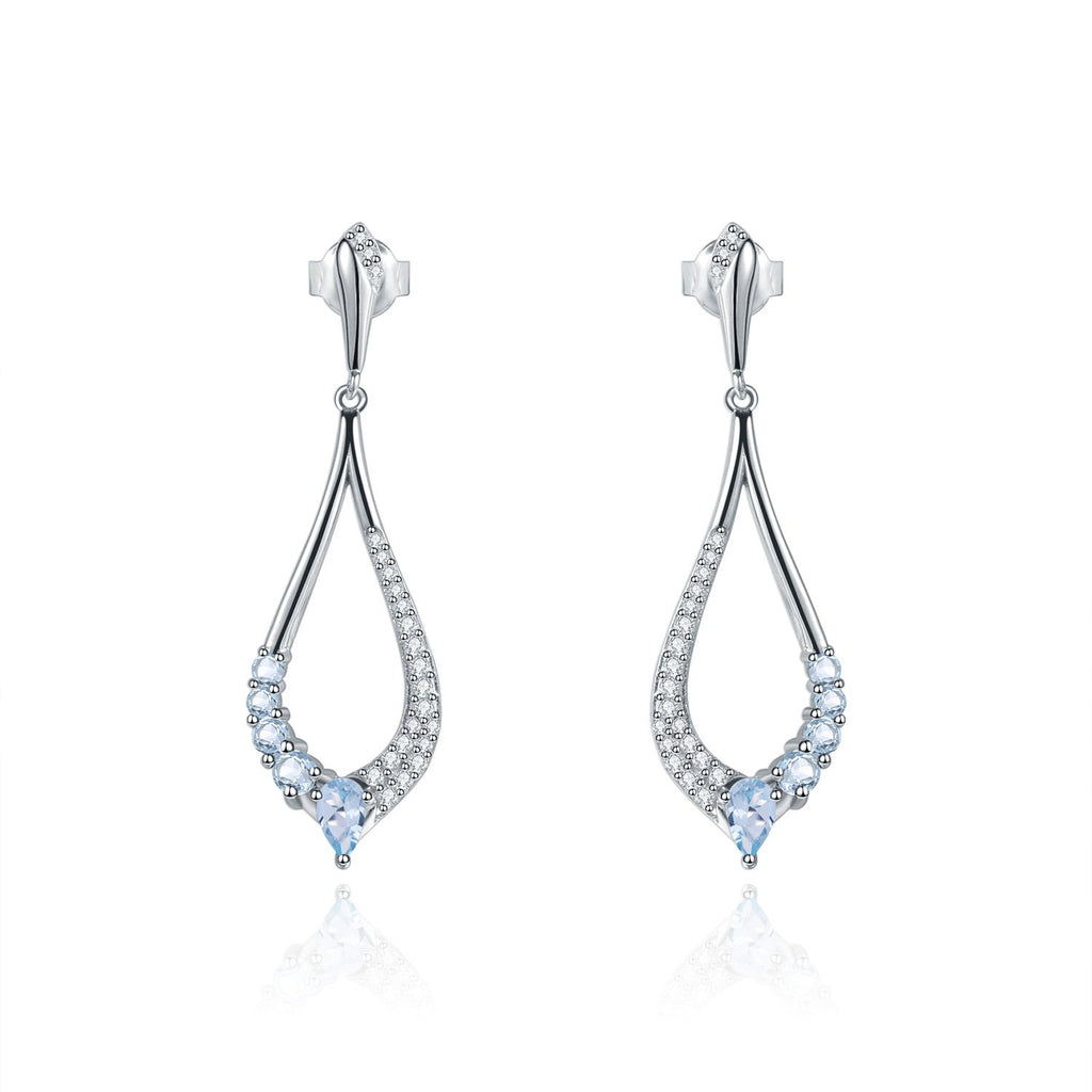 Secret Garden Elegant Luxury Natural Topaz Earrings in 925 Sterling Silver
