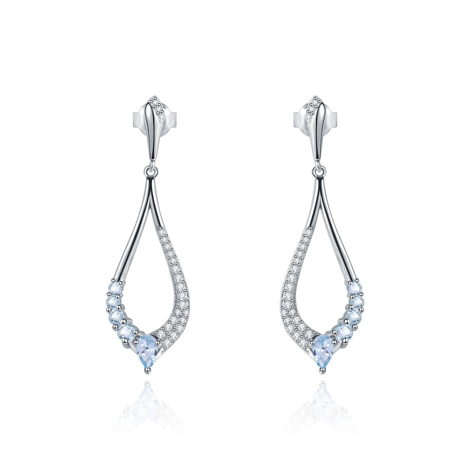Secret Garden Elegant Luxury Natural Topaz Earrings in 925 Sterling Silver