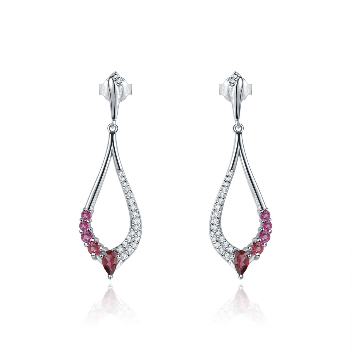 Close-up of the Topaz setting on these earrings