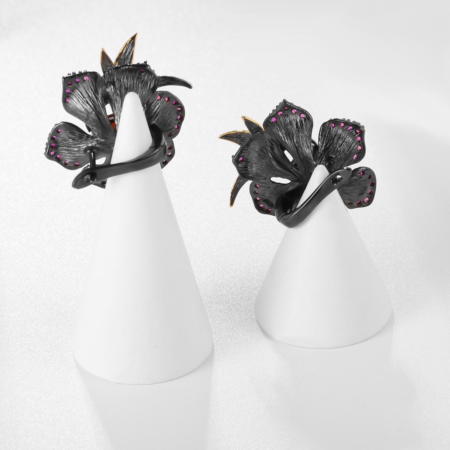 Side profile of the Amethyst earrings