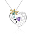 Secret Garden Designer Elegant Amethyst Necklace in 925 Sterling Silver