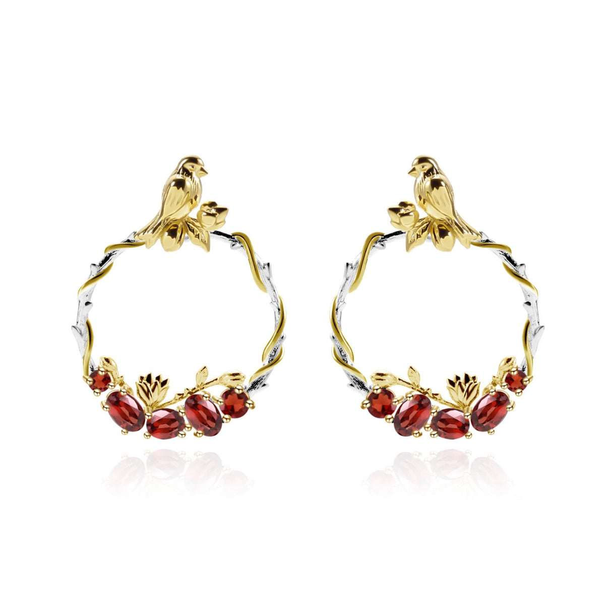 Close-up of the Natural Gemstone setting on these earrings