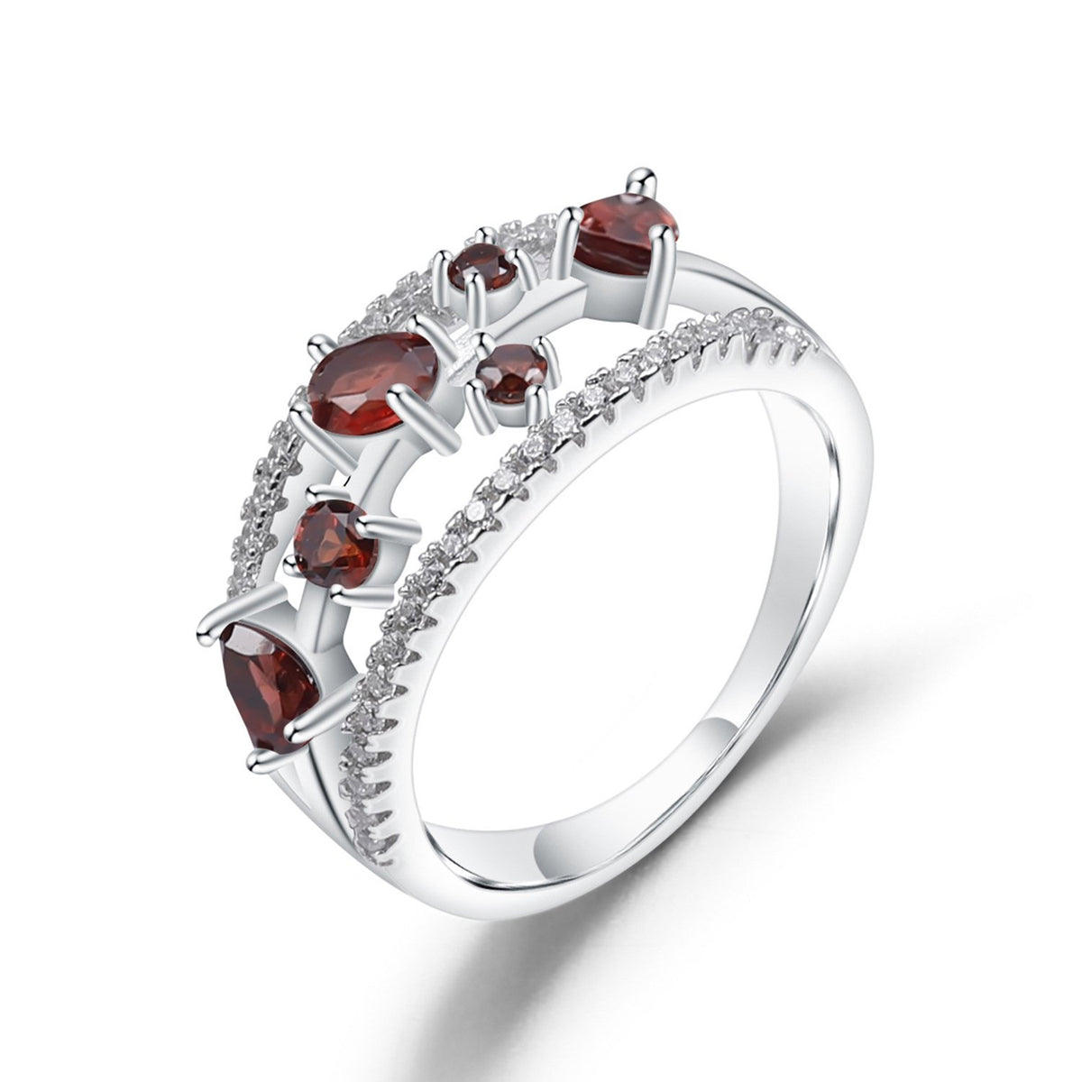 Back view of the Sapphire ring showing clasp and hallmark