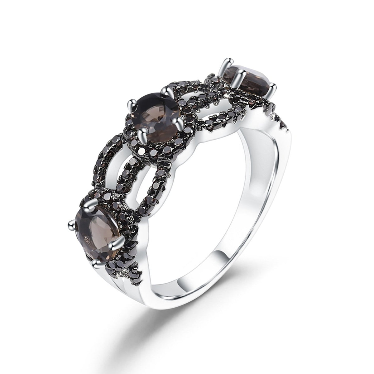 Back view of the Citrine ring showing clasp and hallmark