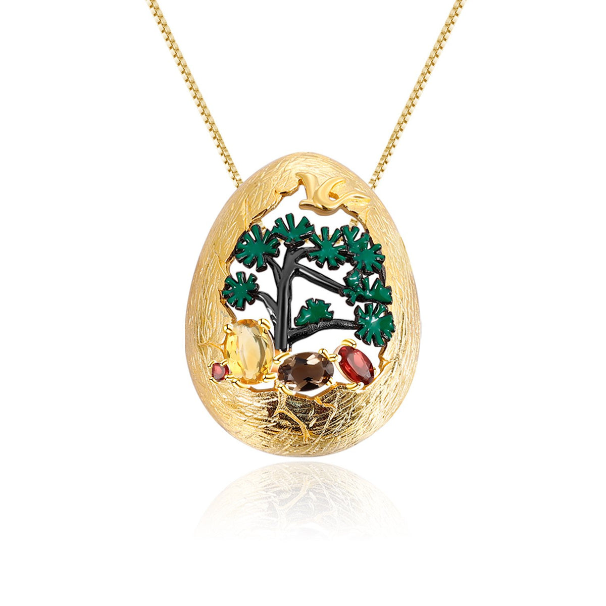 Side profile of the Natural Gemstone pendant
