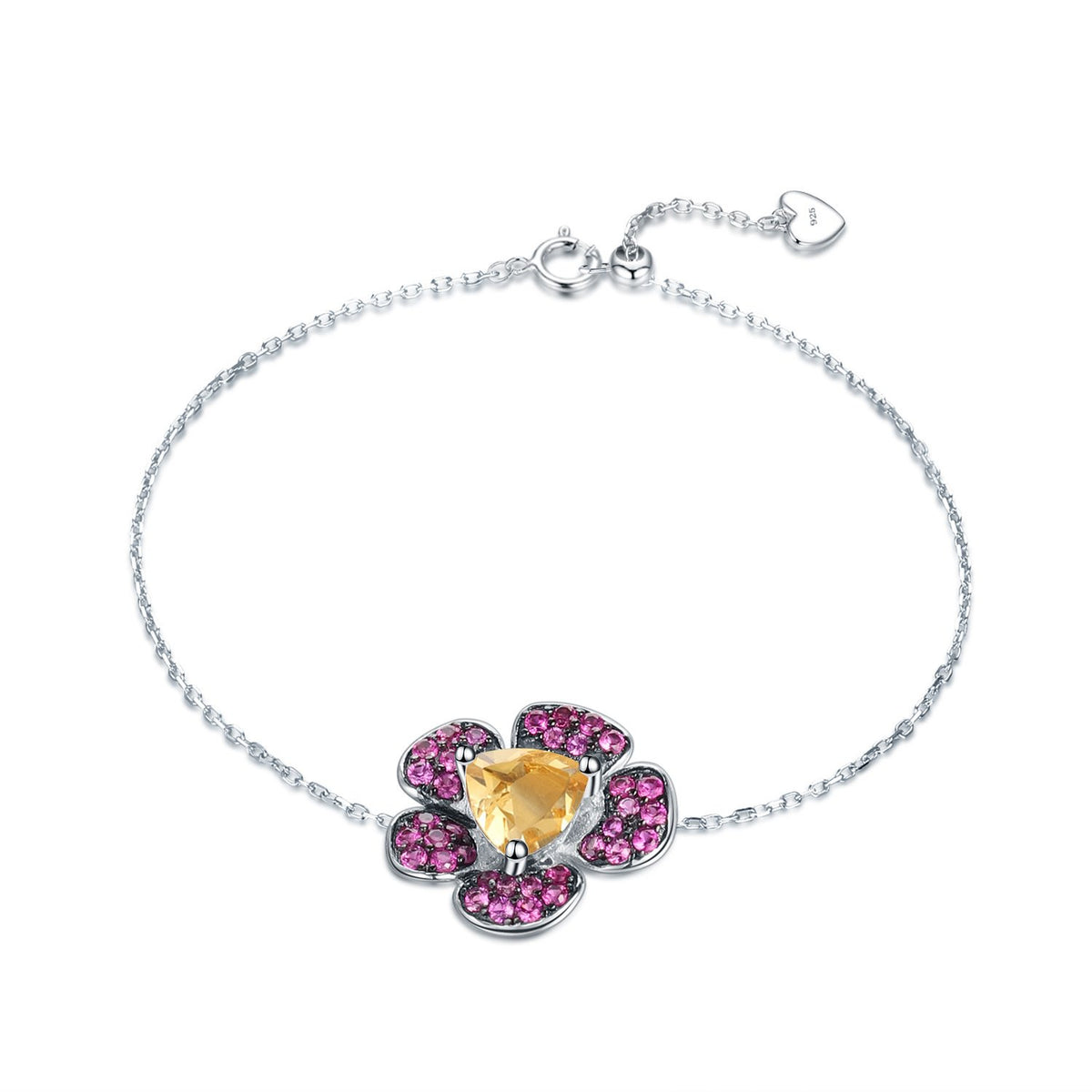 Close-up of the Amethyst setting on this bracelet
