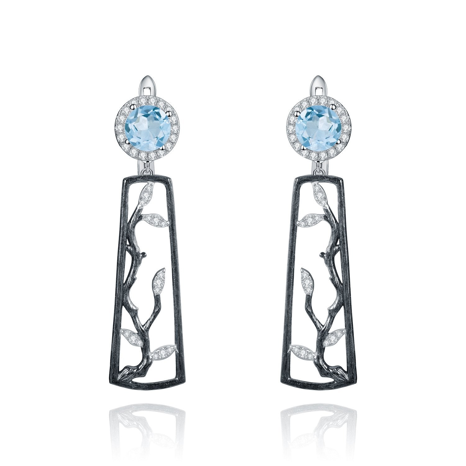 Side profile of the Amethyst earrings