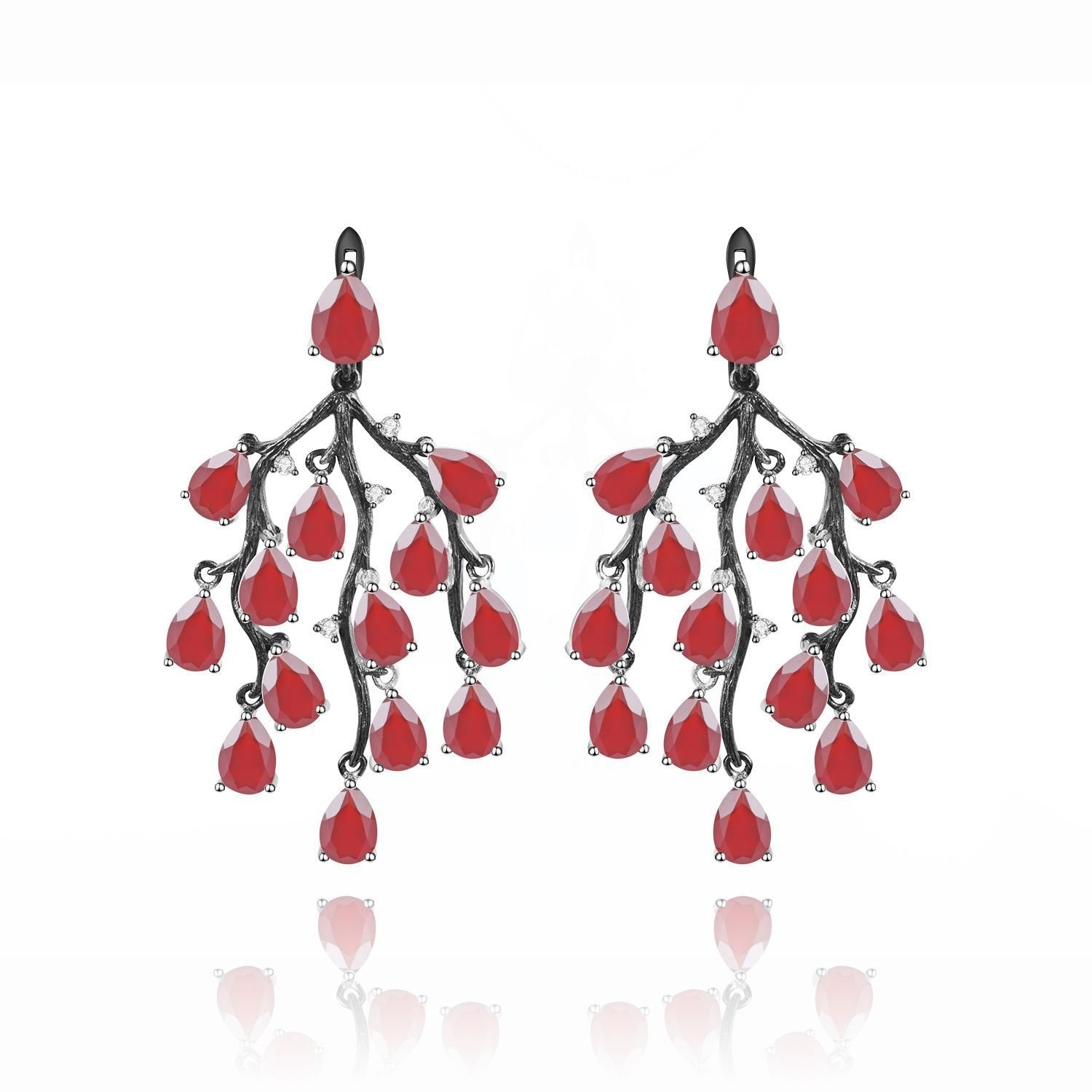 Close-up of the Agate setting on these earrings