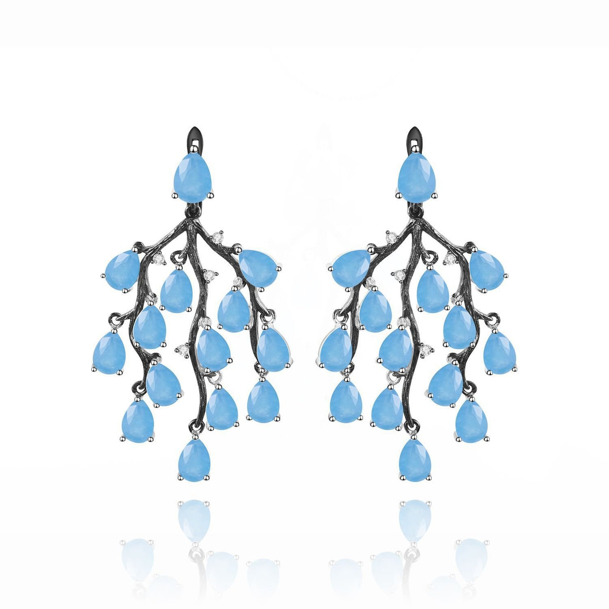 Side profile of the Agate earrings