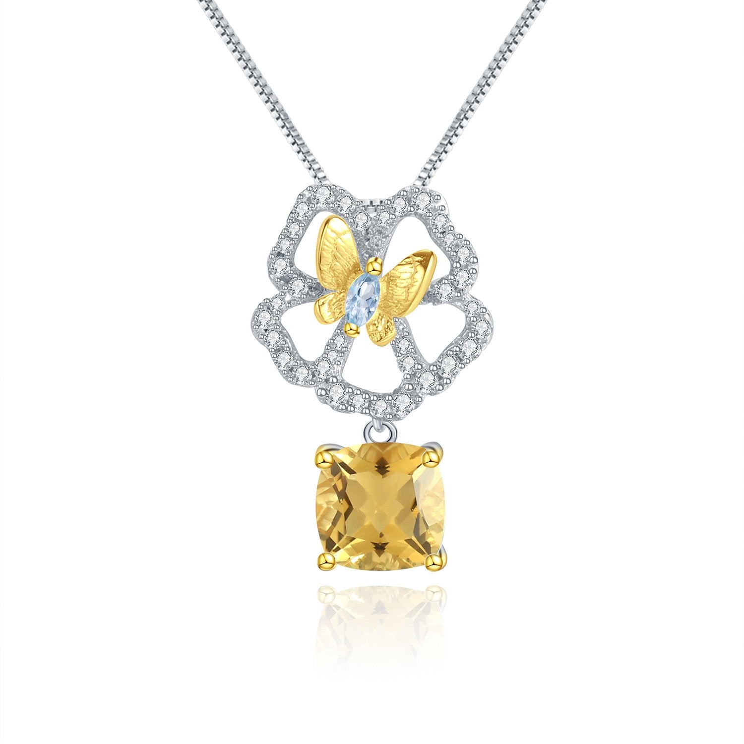 Close-up of the Citrine setting on this necklace