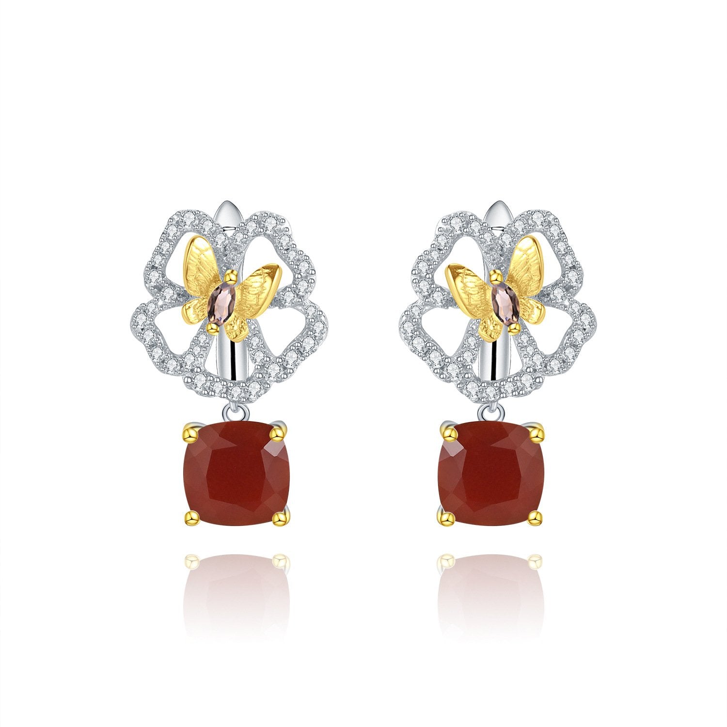 Side profile of the Topaz earrings