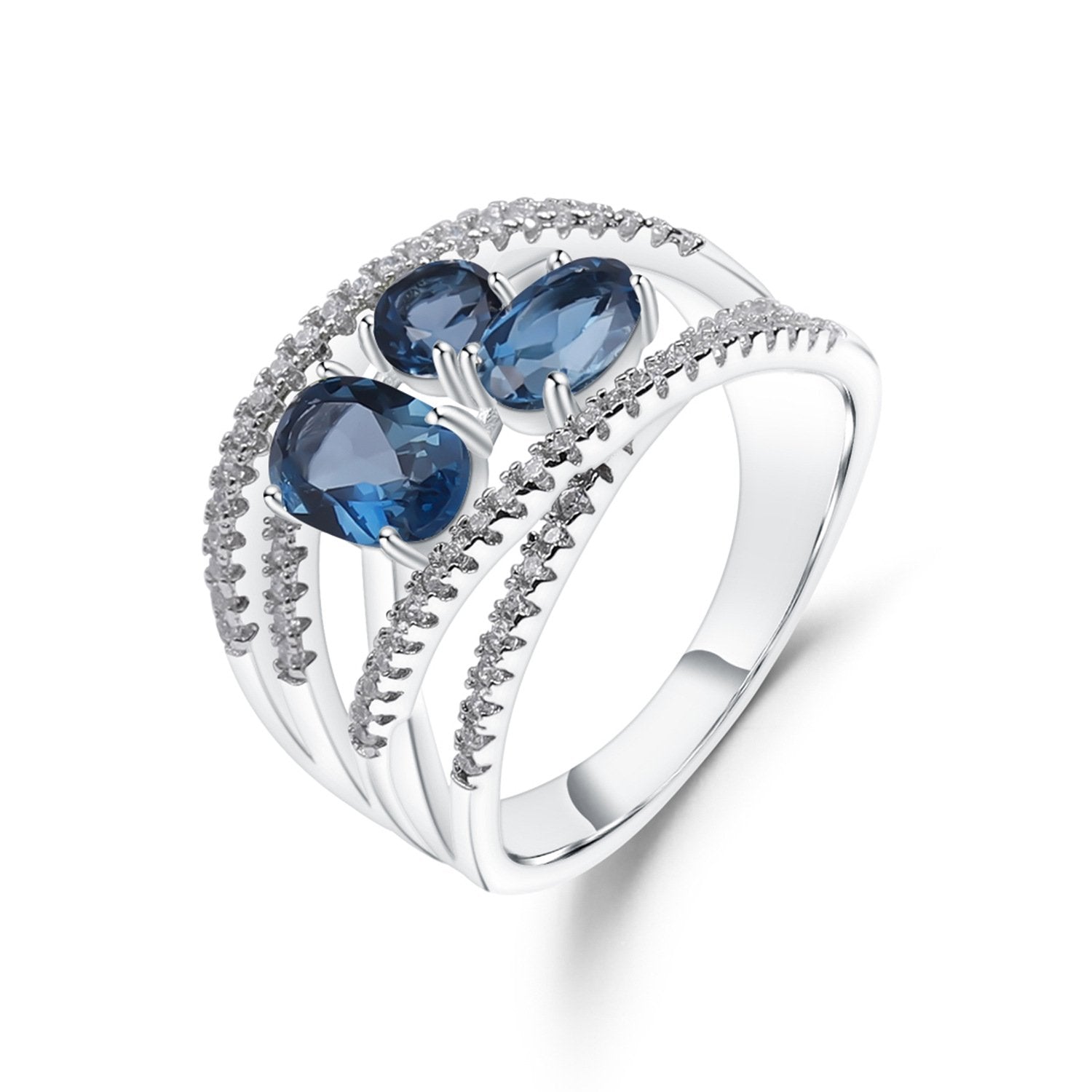 Back view of the Garnet ring showing clasp and hallmark