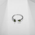 Secret Garden Minimalist 925 Sterling Silver & Diopside & Gemstone Ring in 925 Sterling Silver
