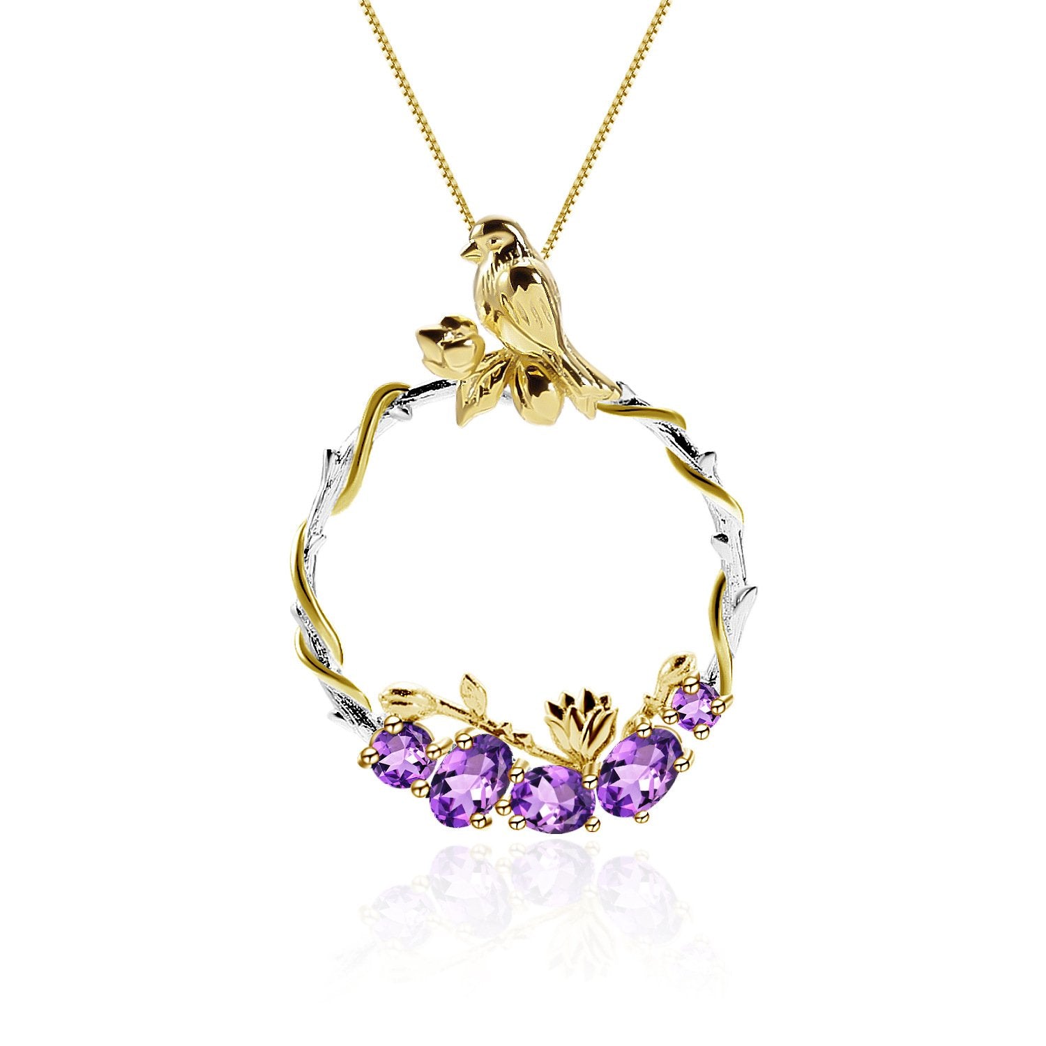 Side profile of the Natural Gemstone necklace
