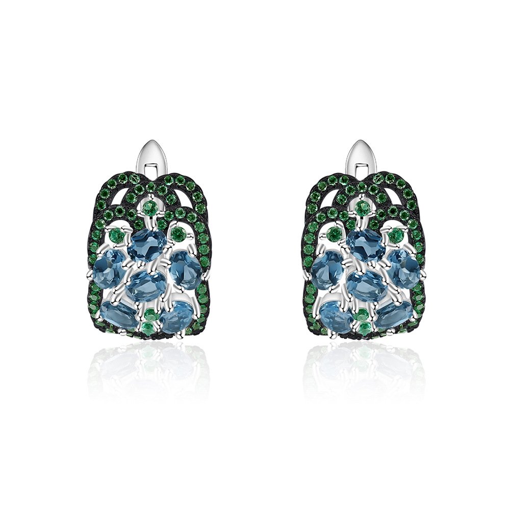 Side profile of the Rhodolite Garnet earrings