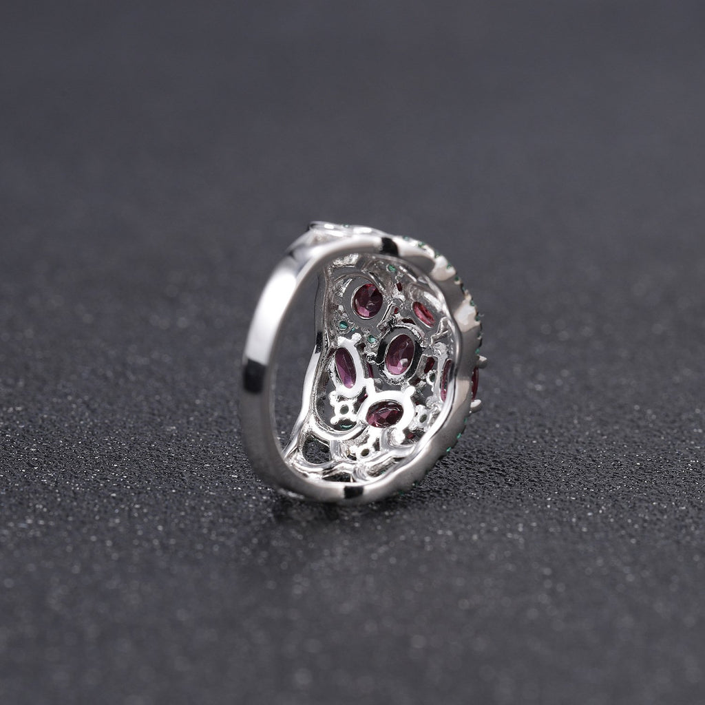 Rhodolite Garnet Ring worn for scale and styling reference